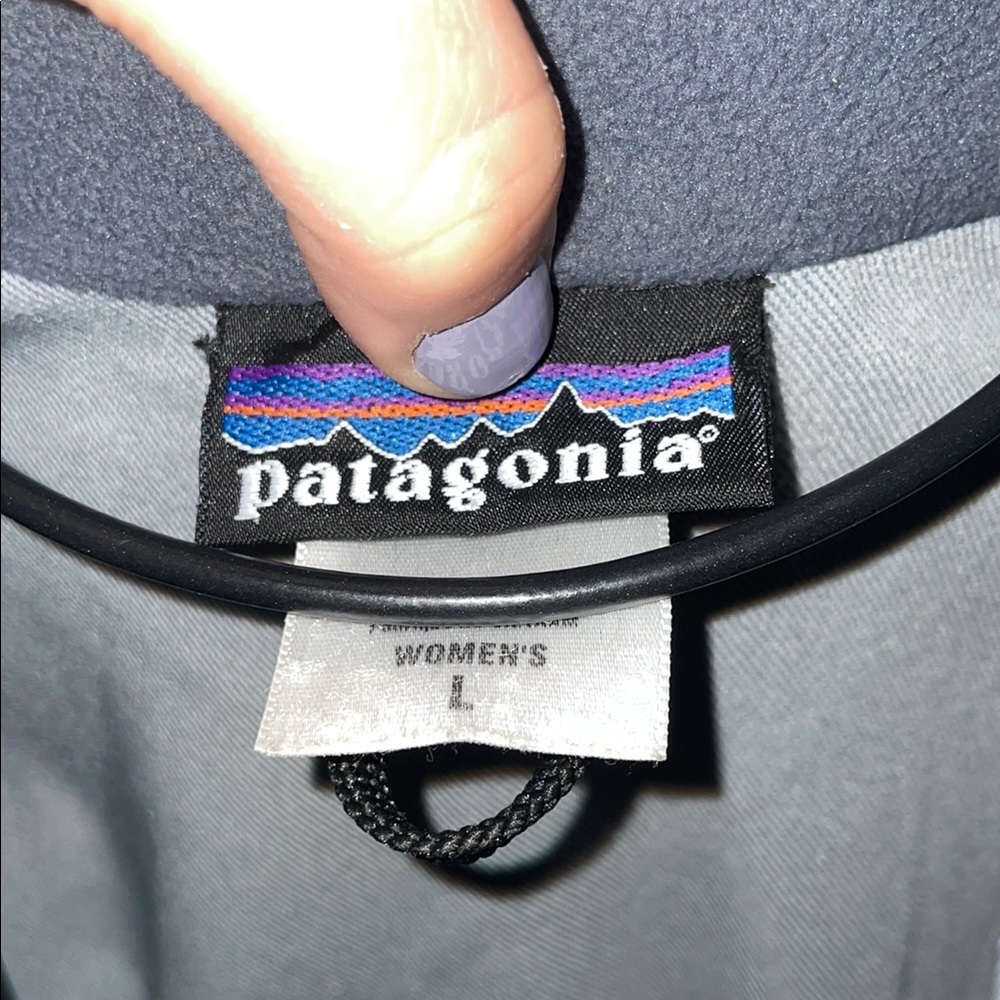 Patagonia Blue Soft shell Jacket High Collar outdoor wear size large women’s - Picture 6 of 10